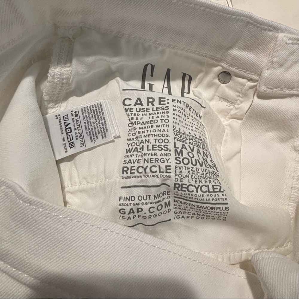 GAP Sz 28P High Rise Stride Ankle White Wide-Leg Jeans NEW WITH TAGS - Picture 8 of 8